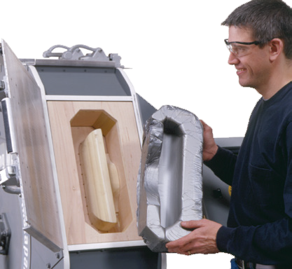 man using instapak foam molding