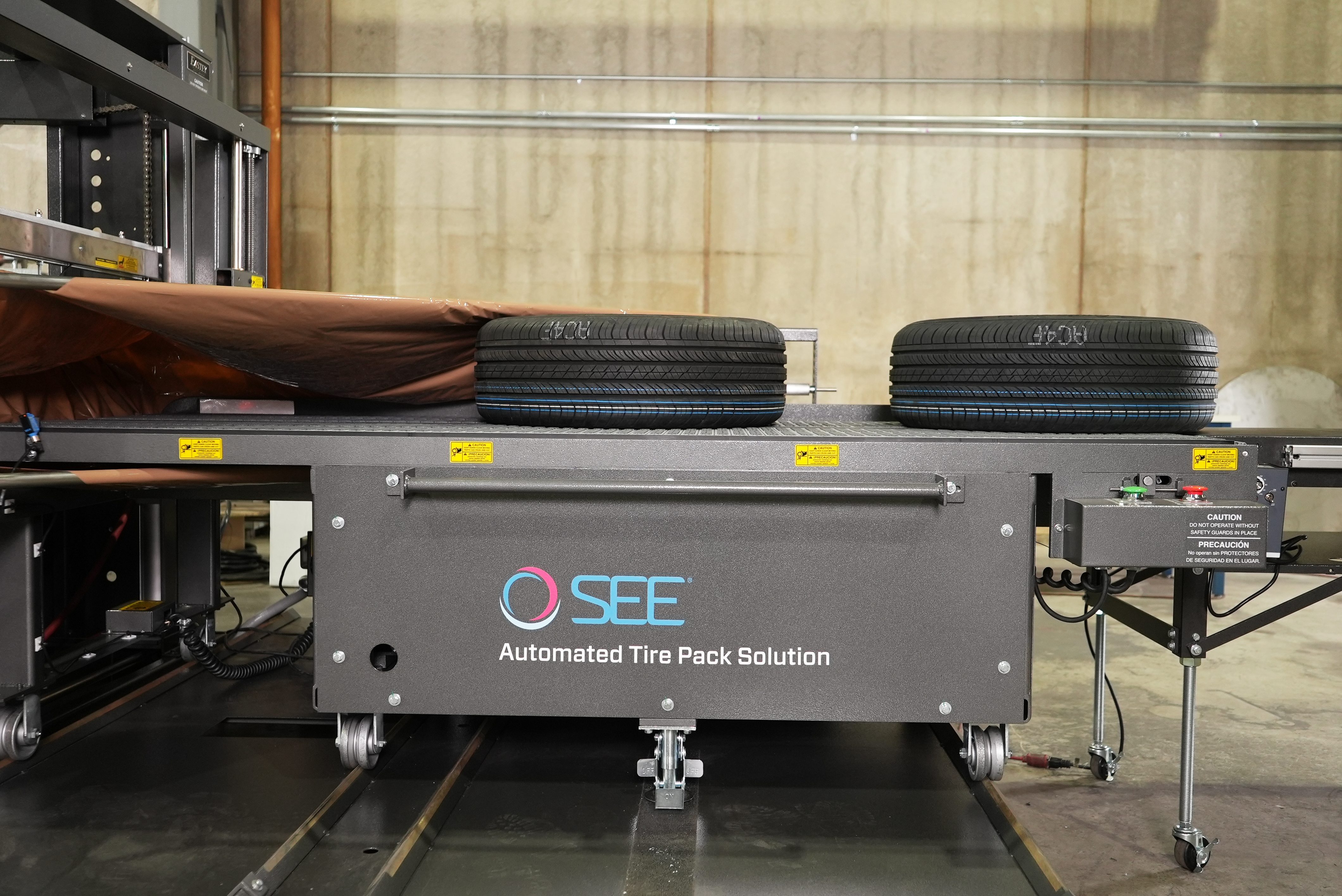 Automated Tire Solution equipment in a warehouse