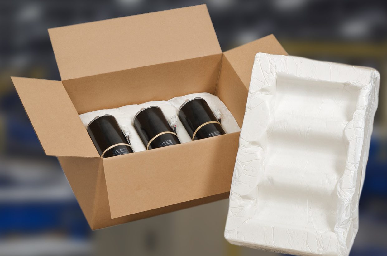 cardboard box with foam molding system