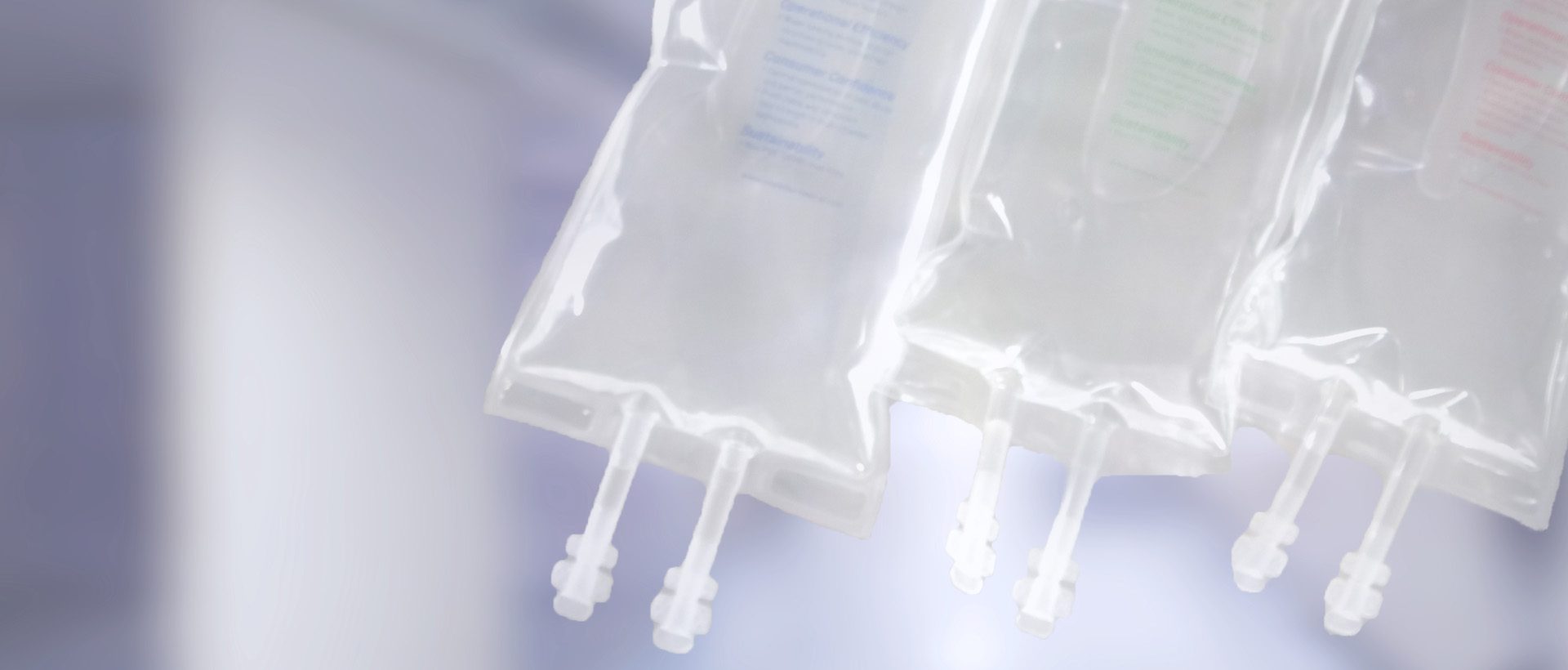 Sacos para soluções intravenosas usados em filmes médicos
