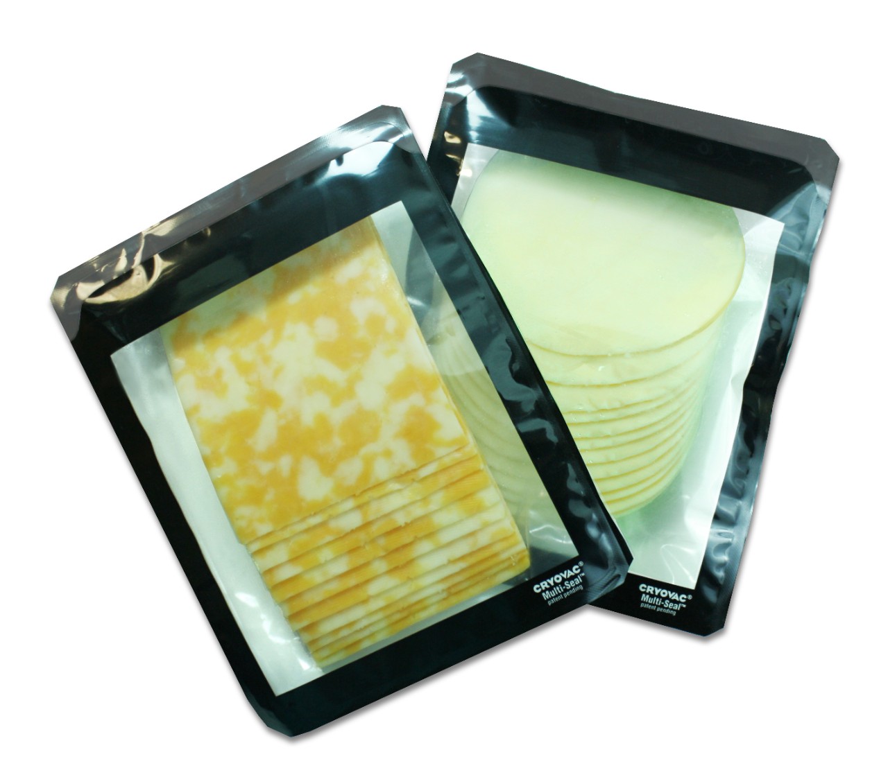 sliced cheese in 2 black Multi-Seal FlexLOK trays