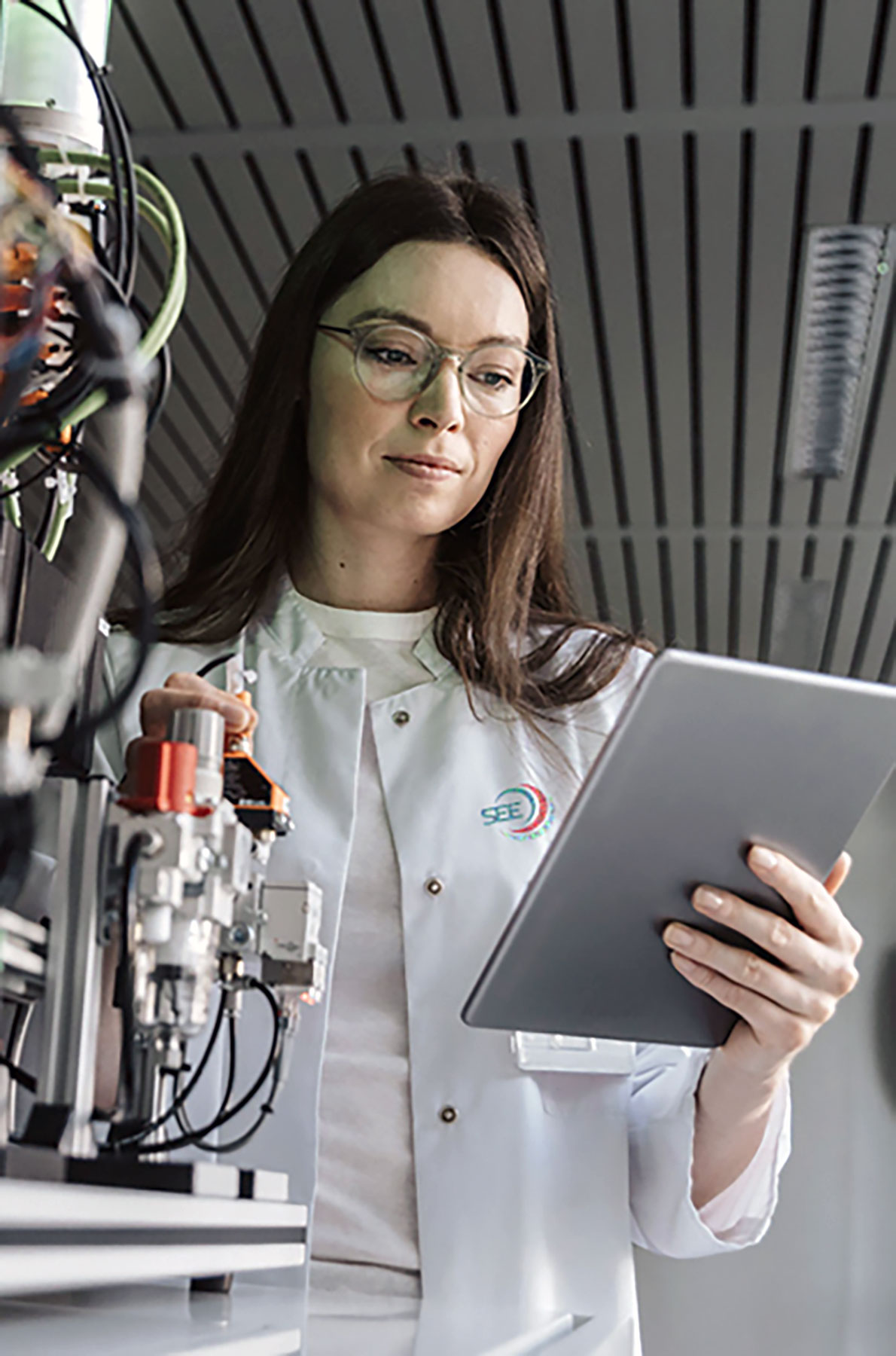 Lab Researcher With Tablet